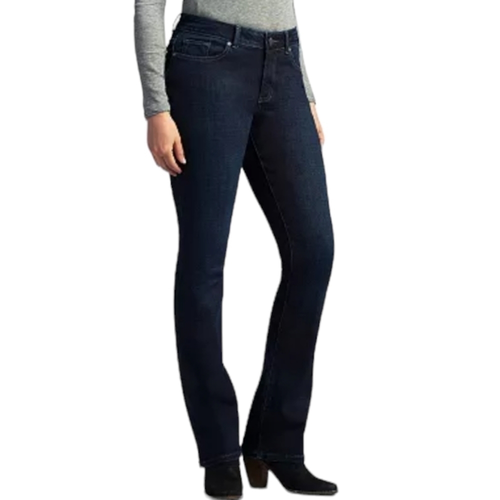 Sonoma Life+Style Womens Dark Wash Mid Rise Demi Bootcut Jesns‎ Size 6